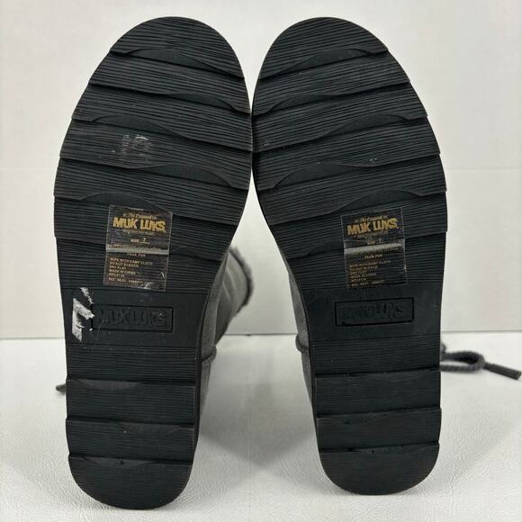 Muk Luks Ziggy Rodeo Winter Boots Genuine Suede Faux Fur Lined Gray Women's 7 - Picture 9 of 10